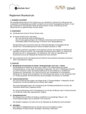 Reglement Musikschule
