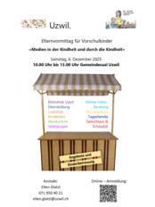 Flyer mit Anmelde-Code für Elternvormittag