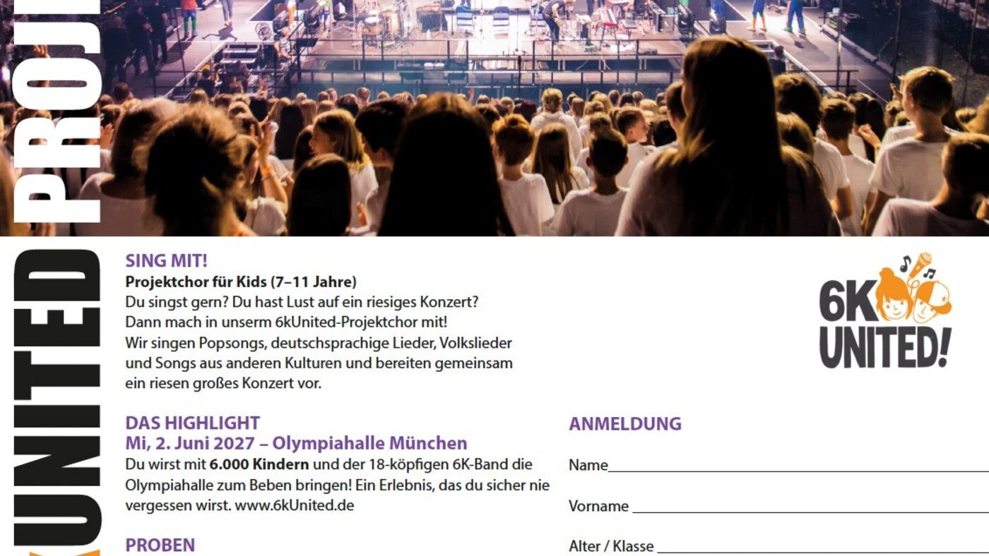 Flyer Projektchor für Kids SING MIT
