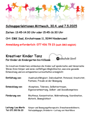 Schnupperlektionen Kreativer Kindertanz 2025