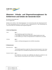 Reglement: Absenzen, Urlaub, Dispensation